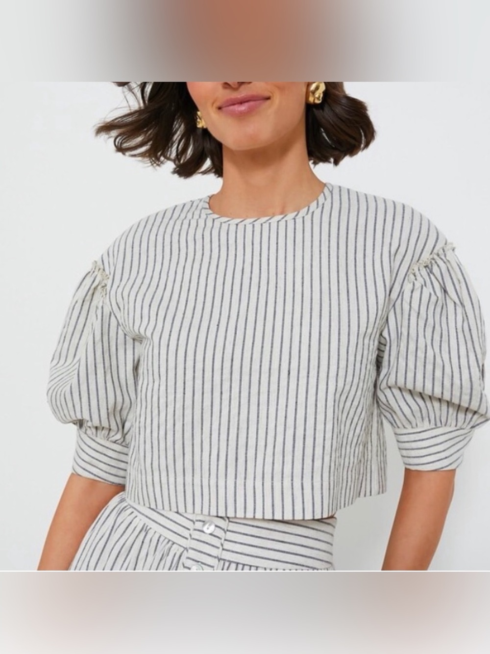 Tuckernuck 100% Linen Stripe Edie Top